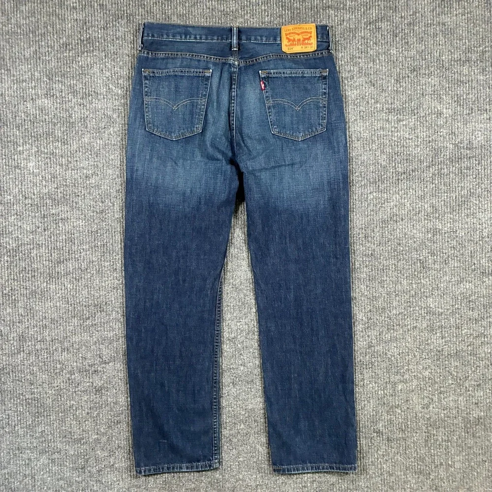 Levis 514 Mens Straight Leg Jeans Size 34x30 Blue Denim Cotton‎ Mid Rise